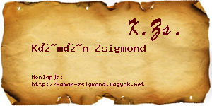 Kámán Zsigmond névjegykártya