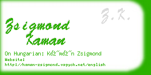 zsigmond kaman business card